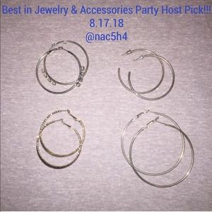 💍 4 pairs of hoops